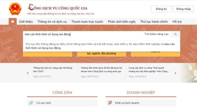 báo cáo tình hình sử dụng lao động