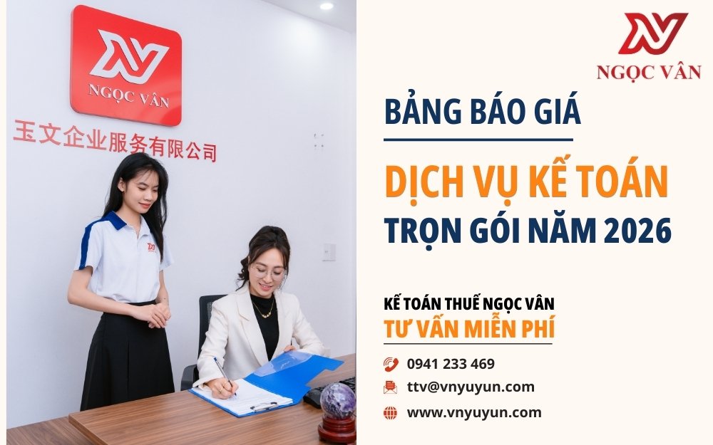 bảng báo giá dịch vụ kế toán trọn gói năm 2026