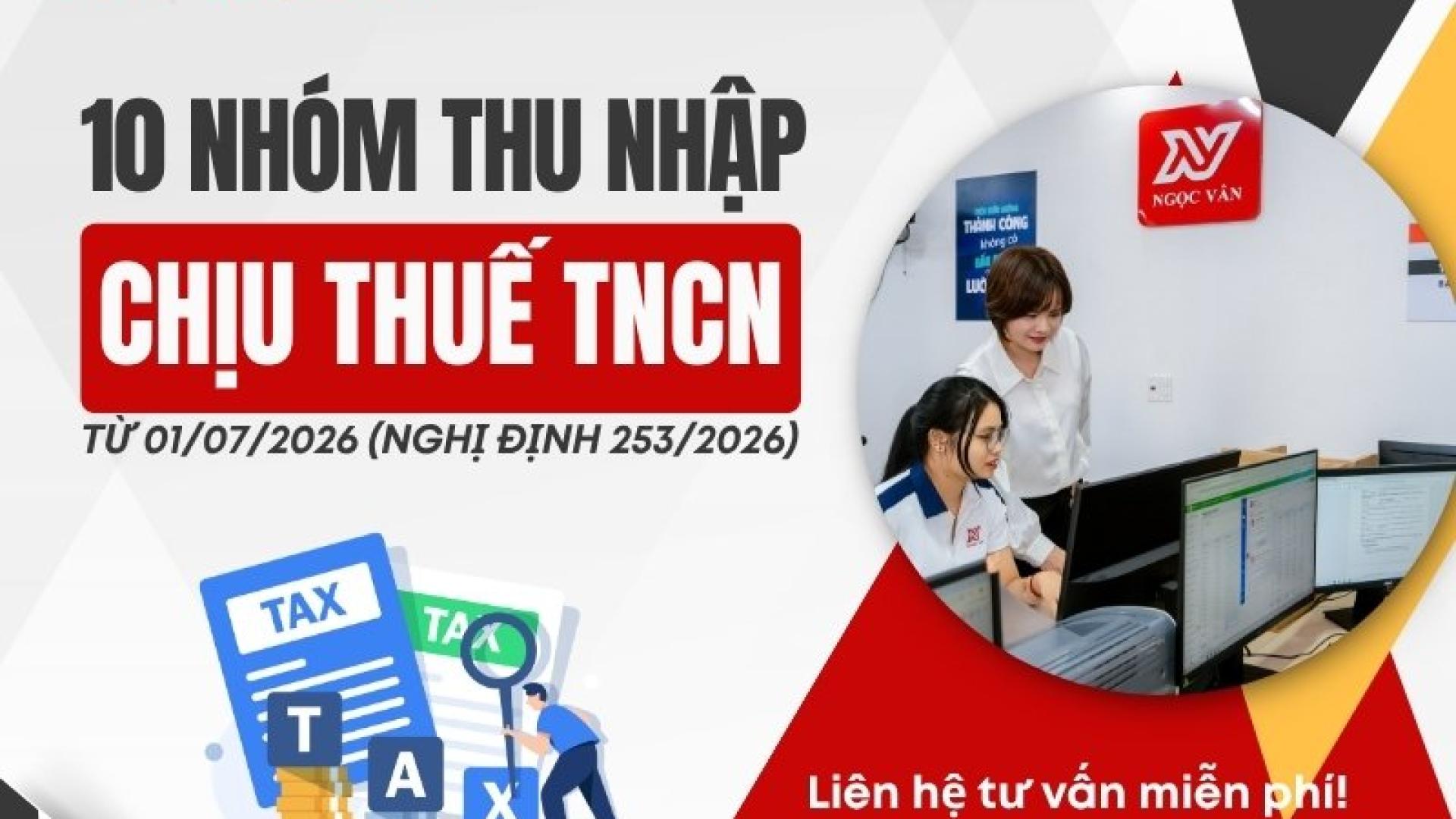 10 Khoản Thu Nhập Chịu Thuế TNCN Từ 1/7/2026 Theo Nghị Định 253